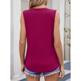 thumbnail image 3 of TEMOFON Tank Tops for Women Loose Fit Summer Scoop Neck Tanks Casual Dressy Comfy Soft Pleats Long Tanks Purple Sleeveless Flowy Tunic Tops M, 3 of 5