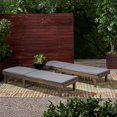 thumbnail image 3 of Teresa Outdoor Modern Acacia Wood Chaise Lounge, Set of 2, Gray and Dark Gray, 3 of 6