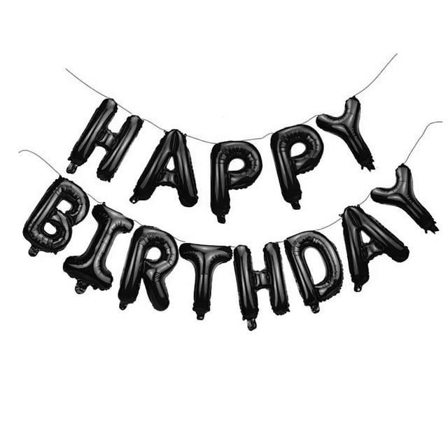 Banner con globos KALOR, 40 cm, color negro, con forma de felicitación de cumpleaños KALOR KALOR
