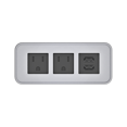 thumbnail image 1 of Raffel Systems USB-A Rectangle  120V Power Station - Silver, 1 of 2