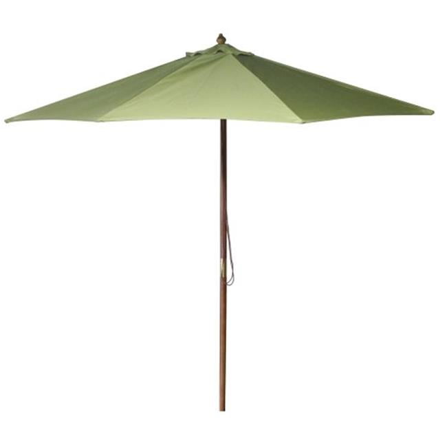 9 ft. Olive Wooden Market Umbrella Olive by Veranda