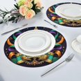 thumbnail image 6 of Coolnut Mardi Gras Round Placemats Non-Slip Table Mat Heat Resistant Placemat for Dining Table Kichen Party Table Diameter 15.4 inch Set of 4 Home Decor Gifts, 6 of 7