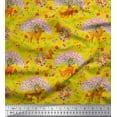 thumbnail image 1 of Soimoi Modal Satin Fabric Tree,Floral & Deer Animal Print Fabric by Yard 42 Inch Wide, 1 of 3