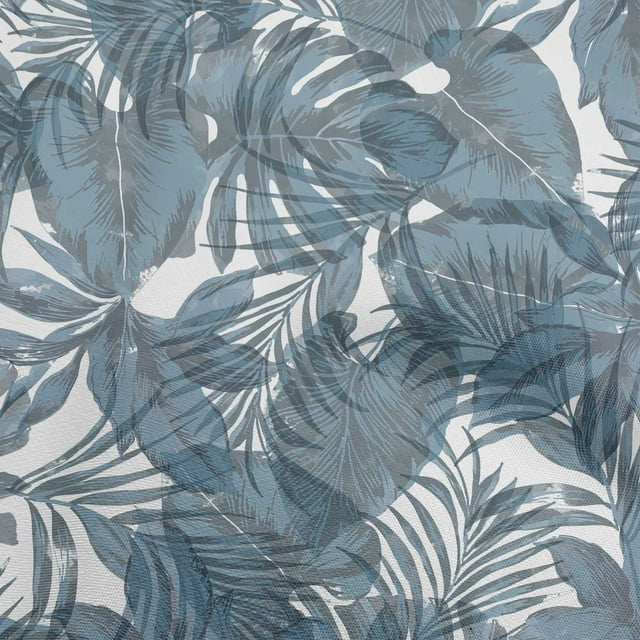 oneOone Viscose Chiffon Dusty Blue Fabric Leaves Craft Projects Decor Fabric Printed By The Yard 42 Inch Wide