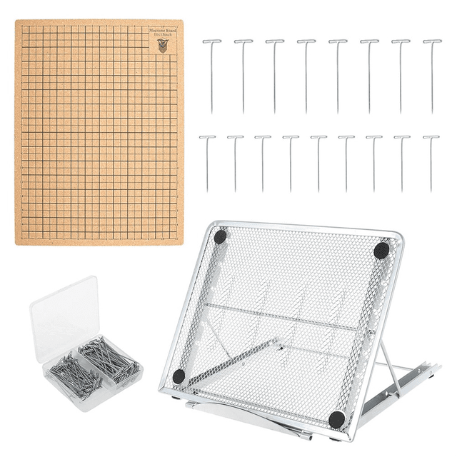 Macrame Board and 110 Pins,12x16 in Macrame Project Board with Adjustable Holder, for Braiding Bracelet Creating Macrame