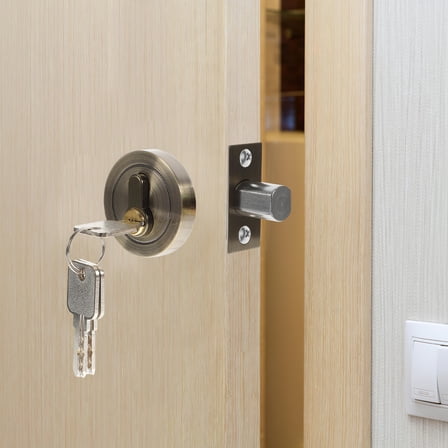 HOOWIFFY Durable Golden Deadbolt Lock Single Cylinder with Key for Home Use