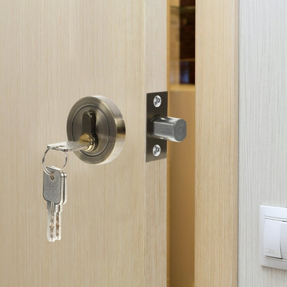 HOOWIFFY Durable Golden Deadbolt Lock Single Cylinder with Key for Home Use