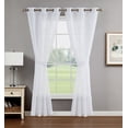 thumbnail image 4 of Mia Embellished Grommet Sheer Curtain Drape Panels, Set of 2 with Tiebacks, White, 38" x 96", 4 of 10