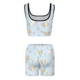 thumbnail image 3 of Cinnamoroll Workout Outfits Sets for Women 2 Piece Crop Tank High Waist Shorts Yoga Outfits, 3 of 7