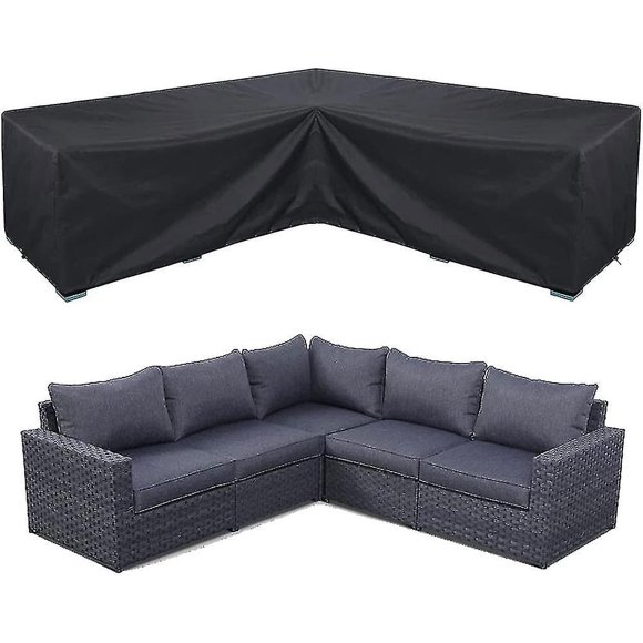 Housse de Sofa d'Angle Imperméable Housse de Mobilier de Jardin Housse de Mobilier Sectionnel d'Extérieur