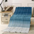 thumbnail image 2 of Blue Ombre Stripes%vintage Gradient Abstract Lines Art Flannel Blanket for Bed, Soft Cozy Warm Couch Throw Blanket, Lightweight Fluffy Plush Bedding Blankets for Sofa Decor All Season 31.5"x47", 2 of 7