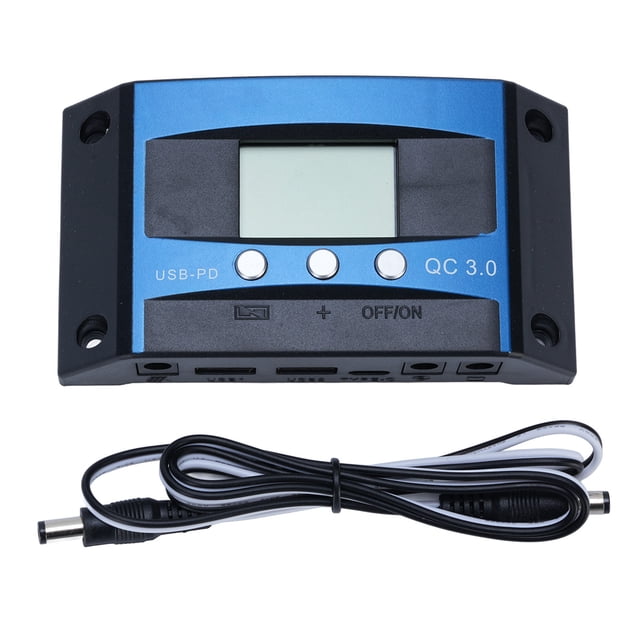 Controlador solar MPPT de 12 V y 24 V con pantalla LCD autoadaptable y regulador universal de panel solar de 60 A.