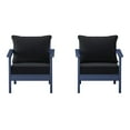 thumbnail image 2 of WestinTrends Avalon Outdoor Modern HDPE Patio Club Chairs with Deep Seat Cushions (Set of 2), Navy Blue/Black, 2 of 5