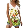 thumbnail image 2 of Patlollav Women Summer Sexy Fold Print Regular Lace Sleeveless V Neck Button Tops, 2 of 6