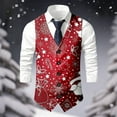 thumbnail image 2 of KKBOTIVE Mens Christmas Vest - Fashion Sleeveless Outerwear Vests - Holiday Season Christmas Prom Apparel Adult Winter Warm Clothes Red-j Size: M, 2 of 5