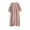 Pink, variant on Hvot&aat Women's Summer T Shirt Dress Casual V Neck Half Sleeve Loose Fit Dresses Boho Solid Color Flowy Dress