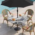 thumbnail image 2 of Gray Waves Coastal Round Outdoor Tablecloth with Umbrella Hole Zipper, Grey Ombre Summer Beach Oceans Elastic Fitted Table Cover, Waterproof Table Cloth for Patio Picnic Party Fits 36"-44", 2 of 9