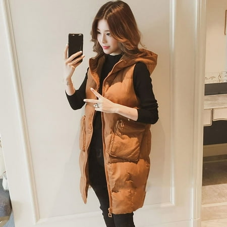 knqrhpse Going Out Tops Outwear Coat Fashion Womens Gilet Tops Jacket Size Vest Hoodie Plus Plus Size Tops Corset Top Womens Tops Khaki 3XL