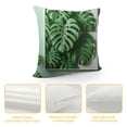 thumbnail image 4 of COMIO Tropical Green Leaves Throw Pillow Covers, Palm Leaf Leaves Decorative Throw Pillow Cushion Cases Cover for Outdoor Sofa Patio Couch Car Decor(Beige, Not White) White, 4 of 5