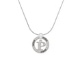 thumbnail image 2 of Delight Jewelry Silvertone Large Initial - P - Hero Ring Charm Necklace, 18", 2 of 4