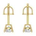 thumbnail image 4 of Clara Pucci 0.5Ct Clear Round Cut VVS1 Screw Back Stud 18k Solid hypoallergenic Gold Designer Earrings For April, 4 of 7
