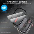 thumbnail image 4 of HAHDAXIA for Apple Watch 45mm Screen Protector Case, Ultra-Thin Tempered Glass Unique Design Full Coverage Hard PC Case Cover for iWatch Series 9/8/7 45mm (Black for Apple Watch 45mm), 4 of 7