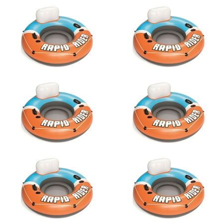 Bestway CoolerZ Rapid Rider Inflatable Blow Up Pool Chair Tube, Orange (6 (Best Way To A Six Pack)