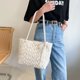 thumbnail image 1 of Bolsa Bolso de hombro de encaje tejido de paja para mujer a la moda, bolsos de playa para mujer (beige) Tmvgtek Para estrenar, 1 of 9