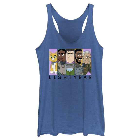 Women's Lightyear Group Panels Racerback Tank Top Royal Blue Heather X Small