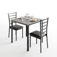 thumbnail image 1 of 3-Piece Kitchen Table Chair Set, Indoor Modern Dinette Set for 2, Square Dinner Table Set with 2 Upholstered Chairs for Dinette, Breakfast Small Space, 1 of 9