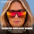 thumbnail image 3 of GRINDERPUNCH Polarized Sunglasses Men Women UV400 Protection Sports Sun Glasses Cycling Golf Hiking Fishing Running Shades - Red, 3 of 10