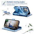 thumbnail image 5 of ULAK Wallet Case for iPhone 13 Pro for Women Girls, Kickstand Phone Case with Card Holder for Apple iPhone 13 Pro 6.1 inch 2021, Blue Stone, 5 of 9
