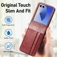 thumbnail image 6 of ELEHOLD Leather Wallet Case for Samsung Galaxy Z Flip 7 2025 with Card Slots, Slim Thin Premium PU Leather Anti-Scratch Shockproof Protective Case Business Style for Men Women,Red, 6 of 7