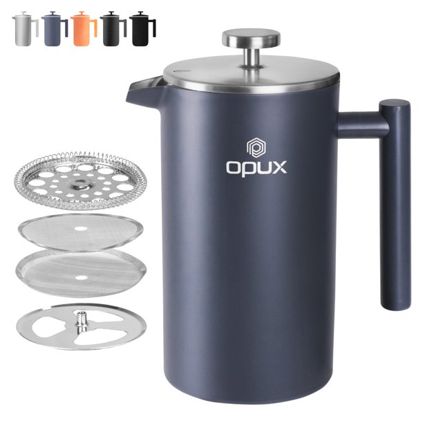 OPUX Premium Stainless Steel French Press, Double Wall Coffee Maker