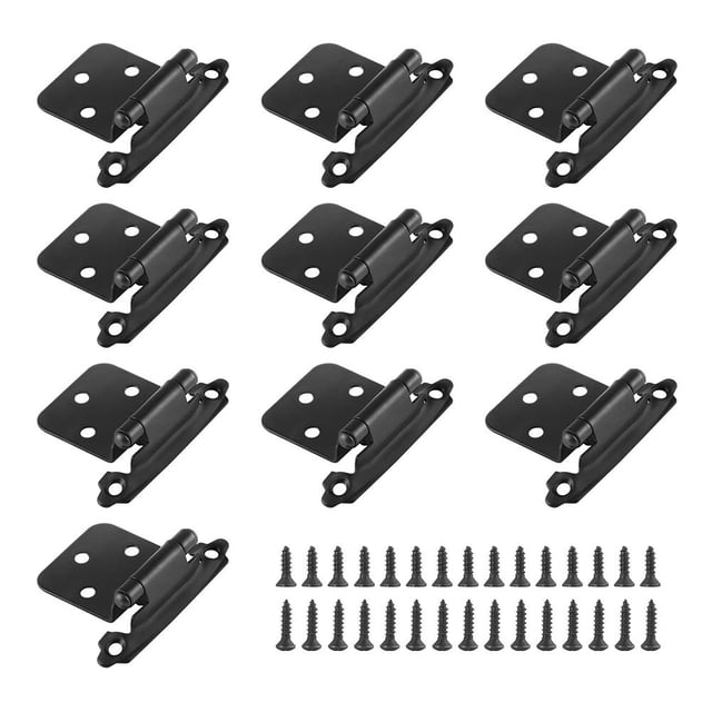 Luckyn 10 Pcs Charnières d'Armoire Affleurantes à Superposition à Fermeture Automatique Charnières d'Armoire de Porte Robustes