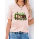thumbnail image 1 of Camiseta con estampado de Navidad para mujer, camisetas básicas de manga corta a la moda, Año Nuevo, 1 of 5