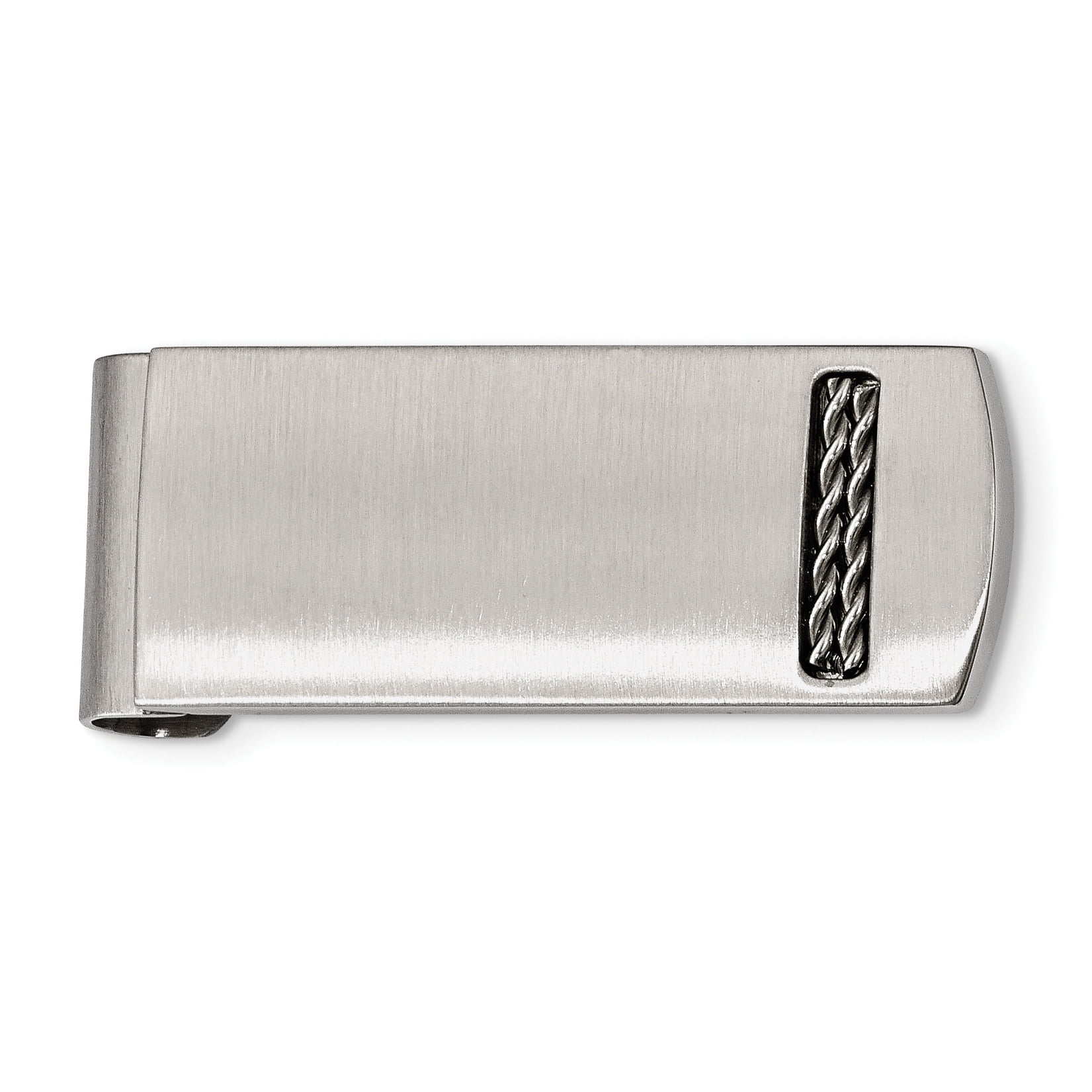 ICE CARATS Stainless Steel Brushed Money Clip Man Fashion Jewelry Gift for Dad Mens for Him