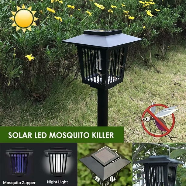 Solar Powered LED Light Pest Bug Zapper Insect Mosquito ...