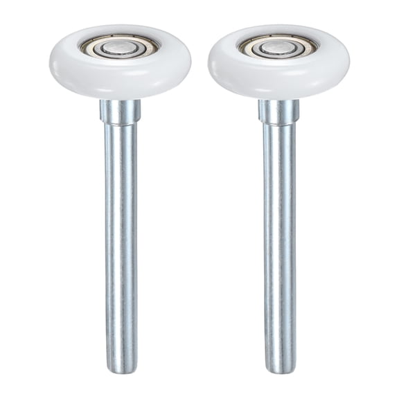 Uxcell 2-Pack Nylon Garage Door Rollers, 1.8" Garage Door Wheels 4.3" Stem, 6200zz for Garage Doors, White