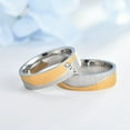thumbnail image 3 of 14K White Gold Lovers Couple Rings for Women Men bague Gold Color CZ Wedding Promise Ring Engagement Jewelry, 3 of 8