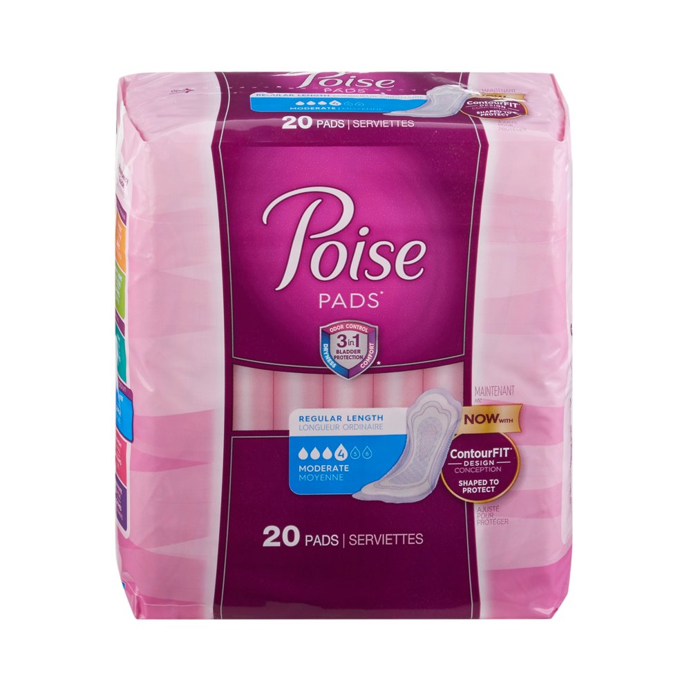 Poise Female Incontinent Pad Contoured
