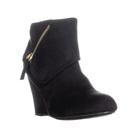 Womens Rebel Senia Zip Up Wedge Ankle Boots, (Best Black Wedge Ankle Boots)