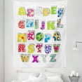 thumbnail image 1 of Letters Tapestry, Full Alphabet with Various Designs Abstract Dots Squares Paint Splashes Pattern, Fabric Wall Hanging Decor for Bedroom Living Room Dorm, 5 Sizes, Multicolor, by Ambesonne, 1 of 1