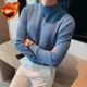thumbnail image 3 of Suéteres de cuello alto de punto blanco para hombre, ropa de cuello alto para hombre, ropa de negocios, camiseta de algodón, gruesa, de invierno, X vieja, 3 of 5
