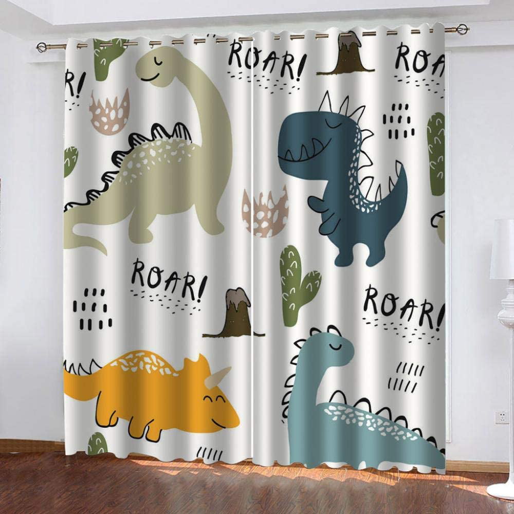 White Lovely Leopard 3D Blockout Photo Curtain Print Curtains Fabric Kids Window 