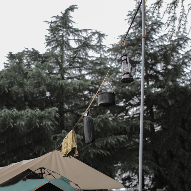Cuerda Colgante Carpa Canopy Lanyard Tendedero Campamento al aire libre Senderismo Cuerda con hebilla (Caqui)