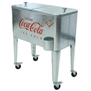 Leigh Country CP 98104 Coca-Cola 60 Qt. Metal Outdoor Patio Cooler - Silver
