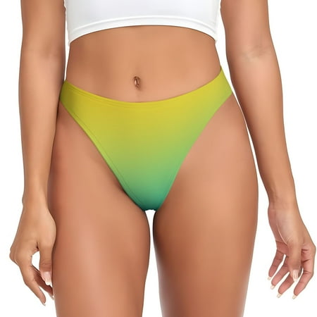 Sigee Teal To Yellow Gradient for Women s G-String Sexy  Low Rise  Soft Lace Perfect for Special Occasions-3X-Large