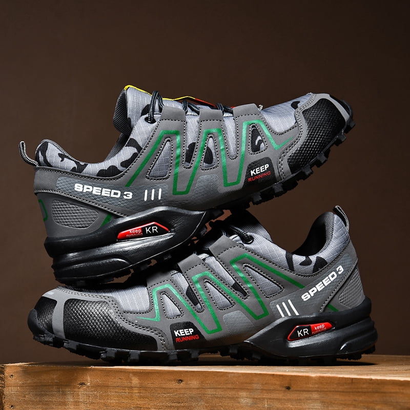 Summer Outdoor Men’s Hiking Sneakers Mesh Breathable Upper Anti Slip Soft Sole Shock Absorbing Comfortable Walking Shoes for Men Jungle Trail Mountain Adventure Travel