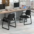 thumbnail image 2 of Costway Waiting Room Chair Set of 2 Upholstered Guest Conference Chair with Armrest Black, 2 of 9